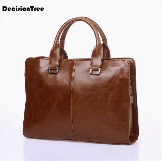 Olie wax leren heren aktetas handtas vintage laptop business tas beroemd merk heren messenger schoudertas