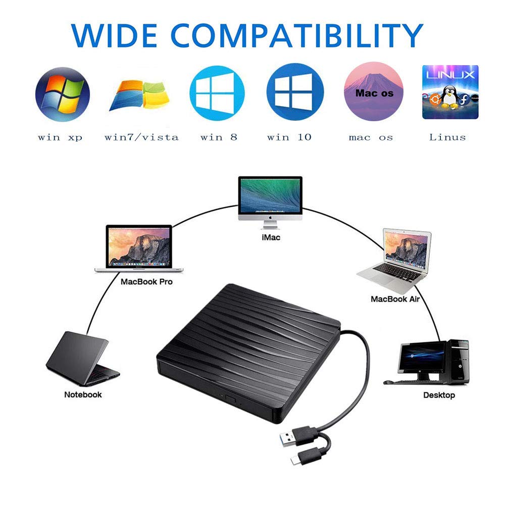 USB 3,0 Typ C Externe CD Stock Dual Schnittstelle DVD Brenner Schriftsteller DVD-RW DVD Rom Spieler für hp Laptop Computer Fenster