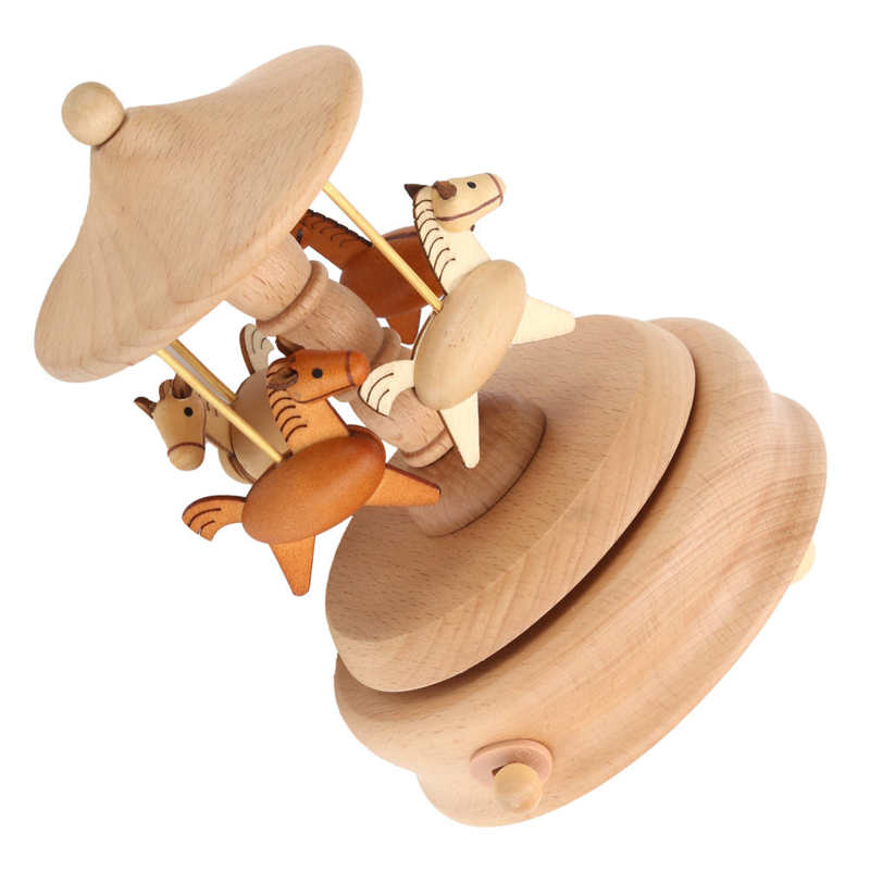 wooden music box music Cute Music Box Wooden Rotating Musical Box Wood Crafts Birthday Home Decor ballerina