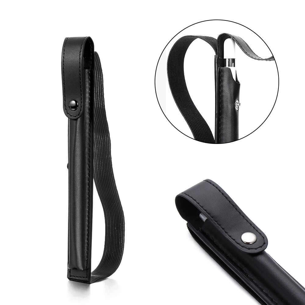 Magnetisk spenne elastisk elektronisk beskyttelse stylus blyant pennsett lærveske for epleblyant 1 2 ipad mini air pro office