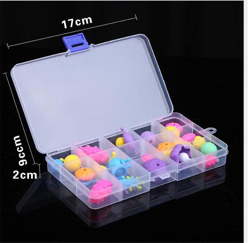 Organizer opbevaringsæske 1 pc gennemsigtig plastik justerbar tablet medicin æske pille smykker opbevaring organizer box: G10