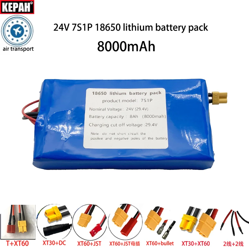 18650 7S1P 25,2 V 24 V 8000 mAh Li-Ionen-Akku mit BMS, zur Überwachung von Lautsprechern, kleiner wiederaufladbarer Elektro-Einrad-Akku
