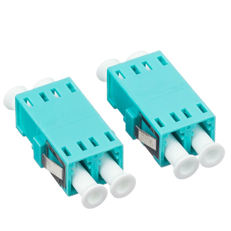 Intergrated style Duplex OM3 LC UPC Fiber Adapter MM SC Type Duplex Flange Coupling Carrier Class Fiber Optic Coupler: 100pcs