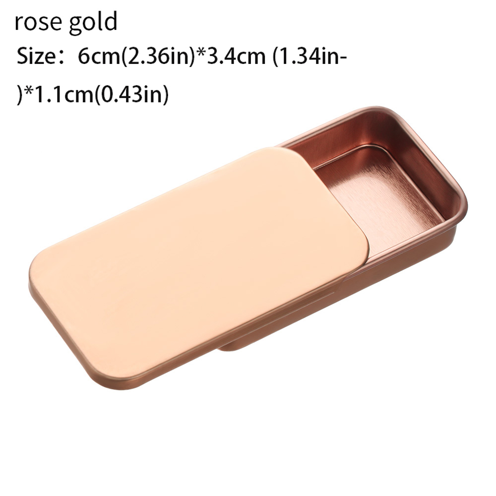 Tinplate Box Slide Lid Push Pull Box Drawer Balm Box Pet Food Portable Box Mini Aromatherapy Jar Candy Small Iron Box Box: Pink