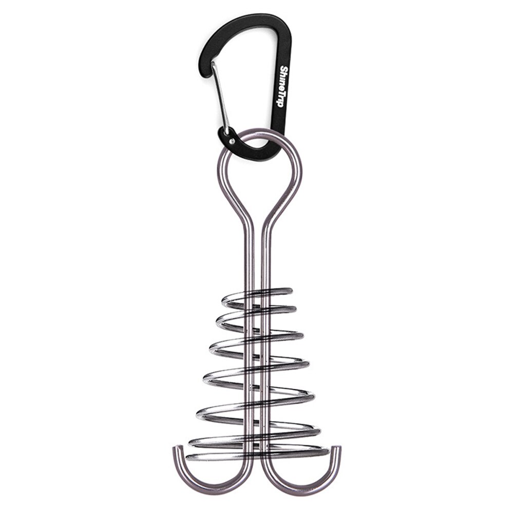 Tienda o toldo a prueba de viento para uso en exteriores, 10 Uds., gancho fijo, hebilla, Tablón, clavos de primavera, gancho fijo, hebilla, accesorios de Camping: Black 1pc