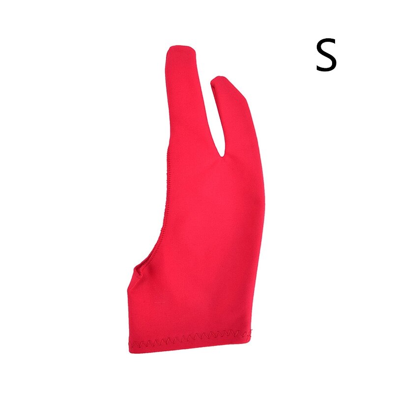 1pcs 18.5cm Black Artist Drawing Glove For Any Graphics Drawing Tablet 2 Finger Anti-fouling,both For Right And Left Hand Size S: Red S