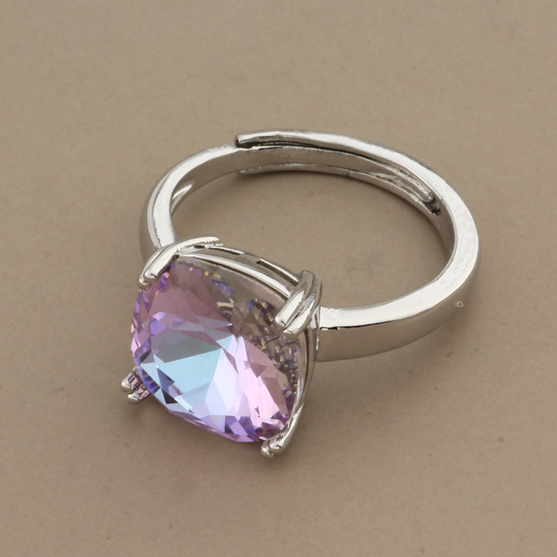 Anillos de lujo con forma cuadrada para mujer, joyería de clásico, joya para , anillo de boda, de joyería Vintage, 2022: Gris rosáceo pálido