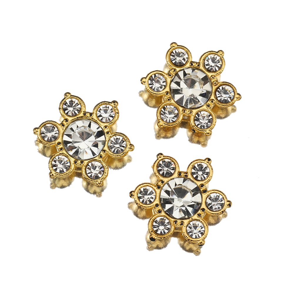 100 Stuks 50 Stuks 13Mm Bloem Kristal Strass Cabochon Platte Achterkant Patches Voor Sieraden Maken Naaien Op Broche Accessoires Diy: 14mm / Black