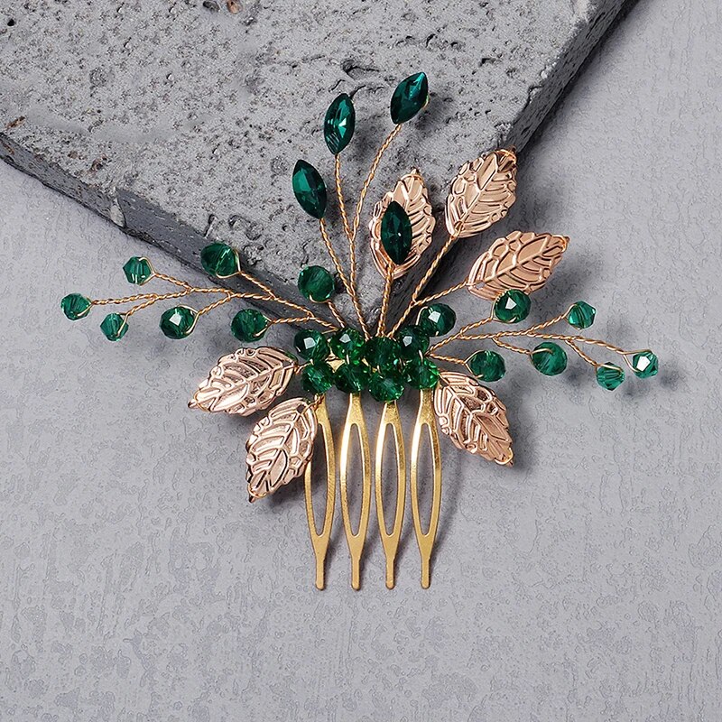 Peineta para el pelo de novia con perlas de cristal, tocado con diamantes de imitación, pinza para el pelo para novia, diademas, accesorios, joyería: Rojo