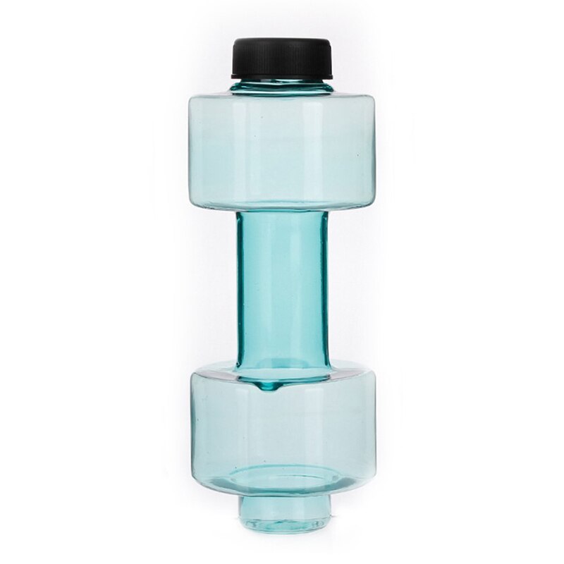 Botella de agua portátil para hombre, con mancuernas vaso de plástico para senderismo, gimnasio, deporte, Fitness, 550ml: Verde