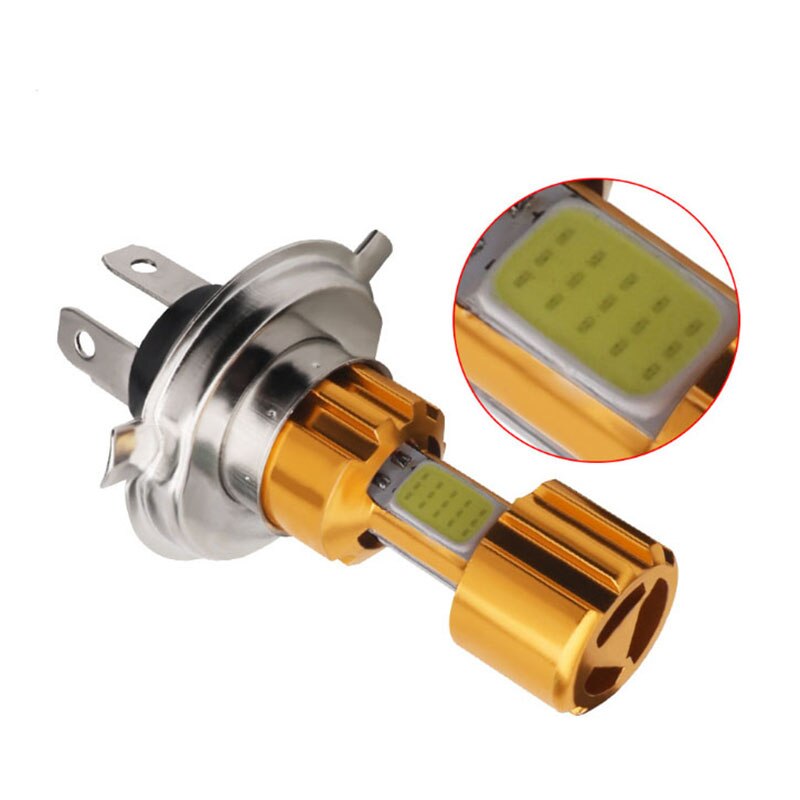 H4/P15D/BA20D 18W Led 3 Cob Motorfiets Koplamp Lamp 2000LM 6000K Hi/Lo Beam licht