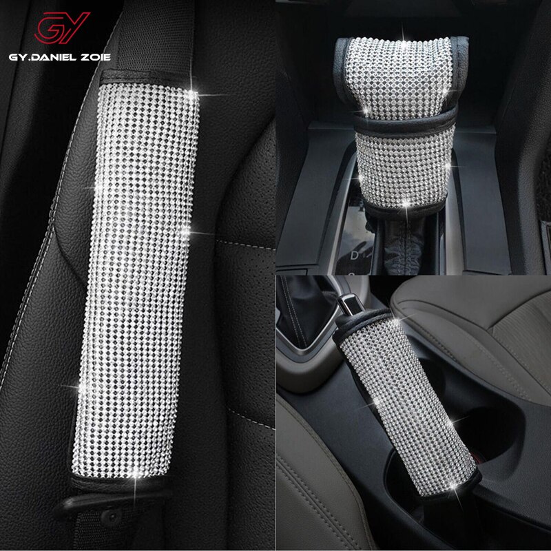 Strass Crystal Auto Handrem Grips Cover Gear Shift Halsbanden Cover Seat Belt Cover Pad Auto Interieur Accessoires