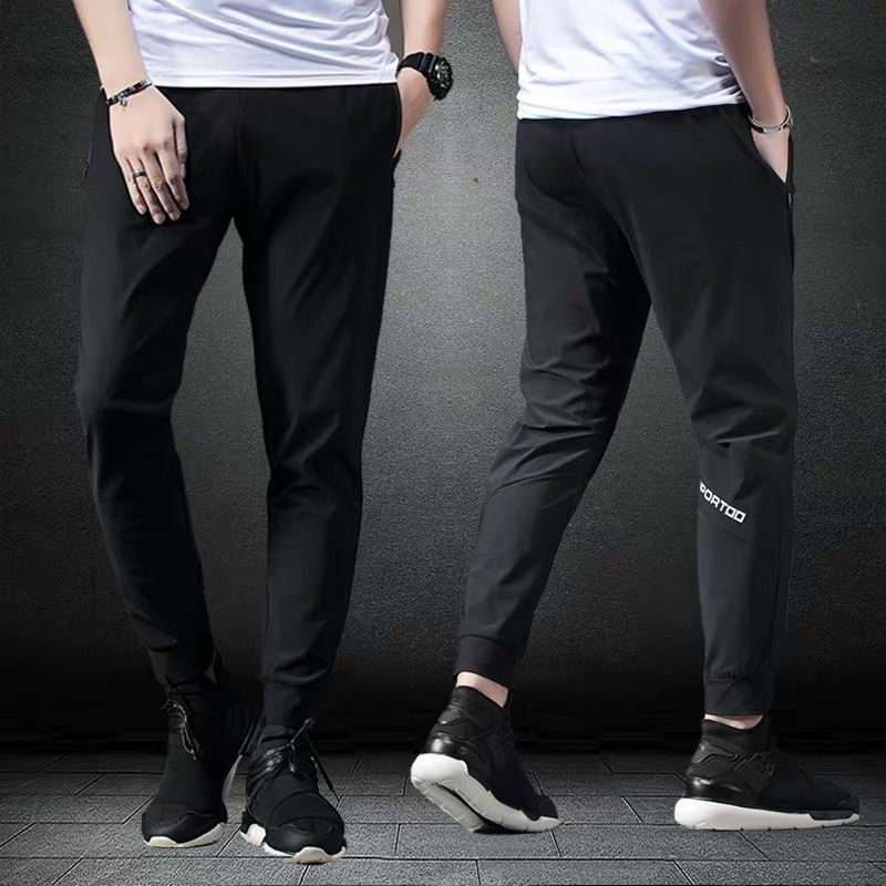 Pantalons de Sport pour hommes, avec poches à fermeture éclair pour entraînement et jogging, football et Fitness