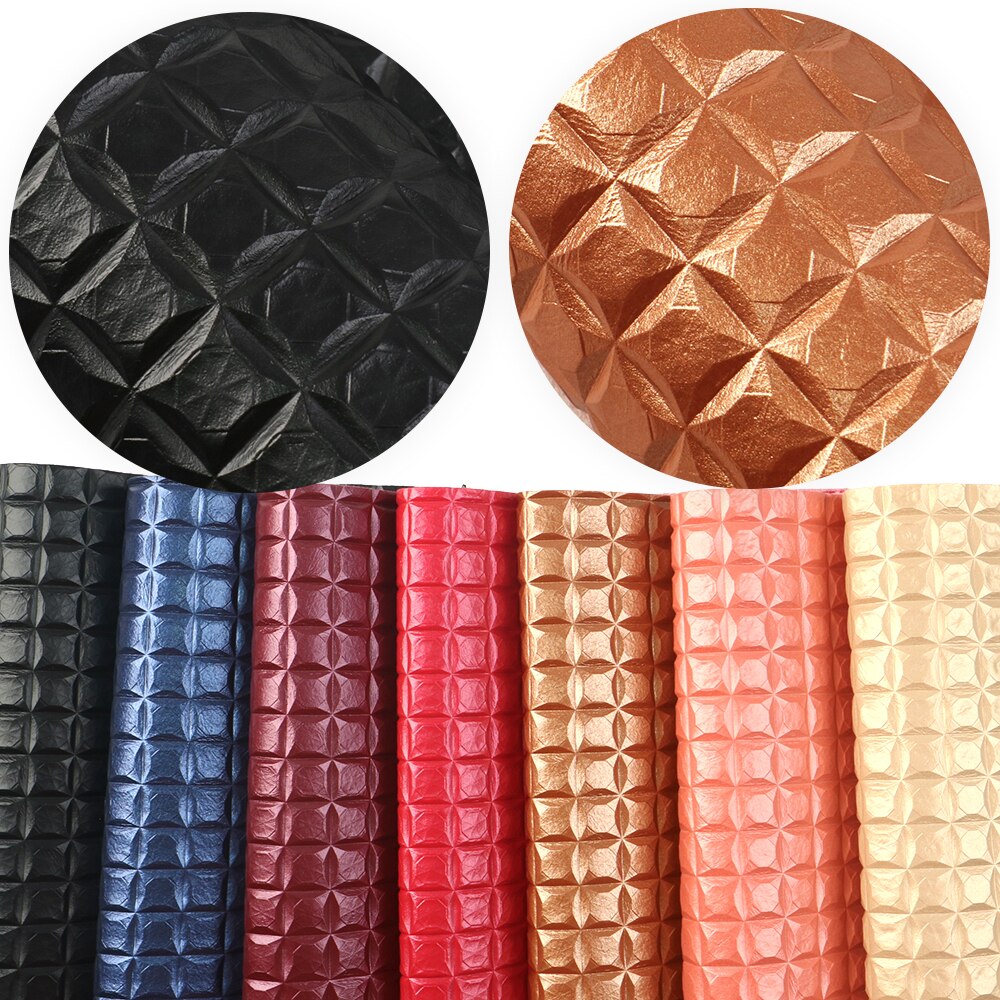 20*34cm couleur unie perle Plaid bosse Texture Faux cuir pour faire à la main boucle d'oreille sac à main événements à la maison, 1Yc6843
