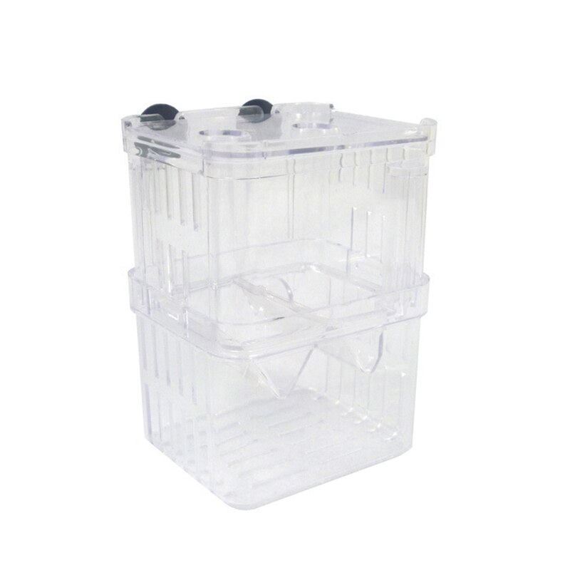 Acrylic Fish Tank Aquarium Box Small Fish Isolation Net Tropical Fish Breeding Box Production Box Hatchery Incubator Holder: S