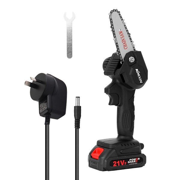 KKmoon-Mini Sierra de poda eléctrica para madera, motosierra recargable de empalme de madera pequeña, herramienta de carpintería para 1 mano, para registro de huerto y jardín: 1 Battery AU