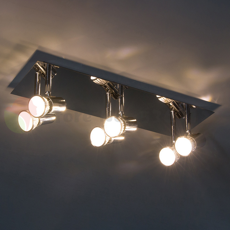 3/4/6 Way Rotatable Iron Led Ceiling Light Angle Adjustable Showcase Lamp GU10 Living Room LED Cabinet Spot Lighting 110-240V