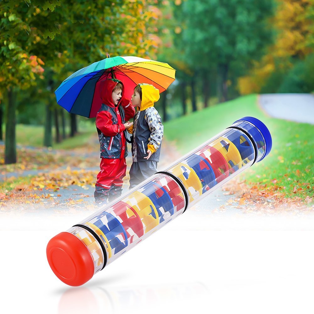 Farverig 12 " rainmaker rain stick musikinstrument legetøj til småbørn børn spil ktv fest