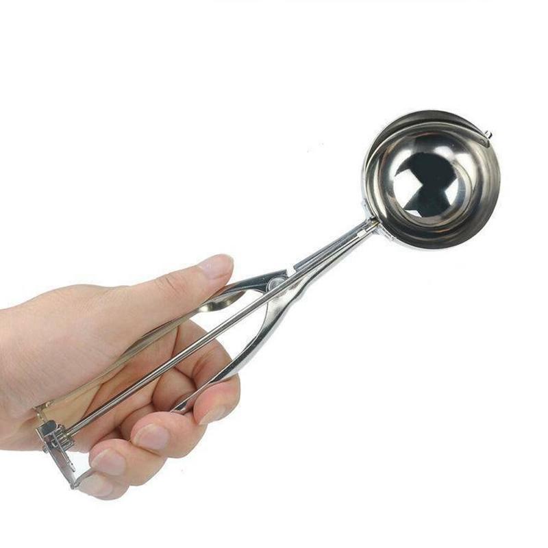 Miarka ze stali nierdzewnej robić lodów zacier ziemniaków narzędzia kuchenne uchwyt sprężynowy zacier ziemniaków piłka w kształcie arbuza szufelka akcesoria domowe