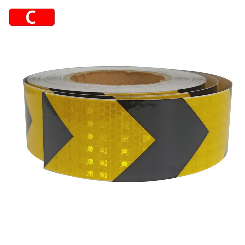 Car Safety Mark Reflective Arrow Strip Stickers Warning Light Reflector Protective Sticker Warning Tape Reflective Film 5*300cm
