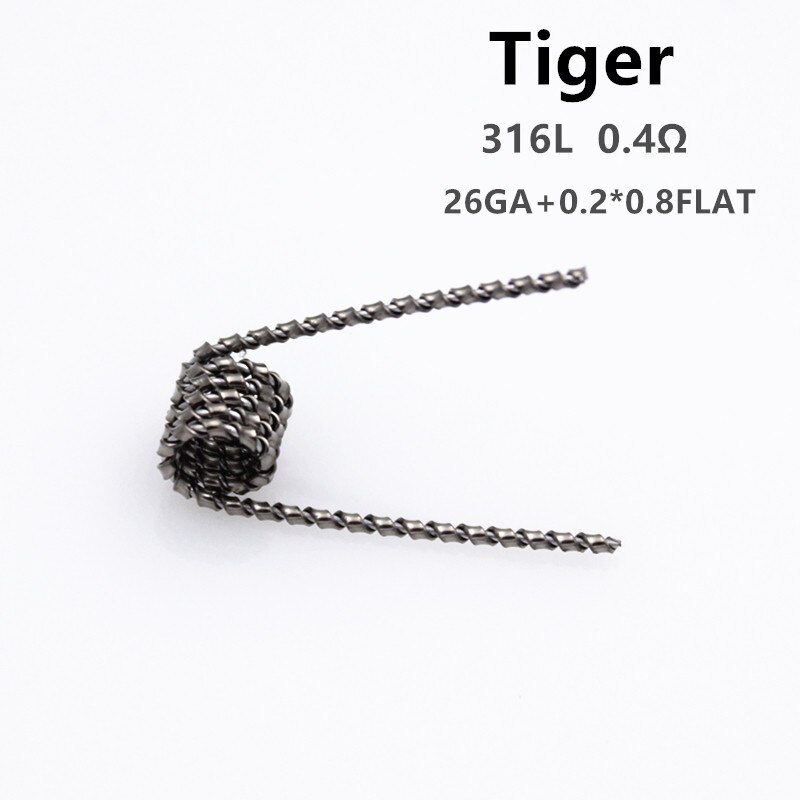 Glotech 50 pcs A1 316L Alien Tijger Gesmolten Clapton Premade Coils Hive Twisted Gemengde Twisted Prebuilt Coil voor DIY RDA RBA Verstuiver: Tiger (316L)