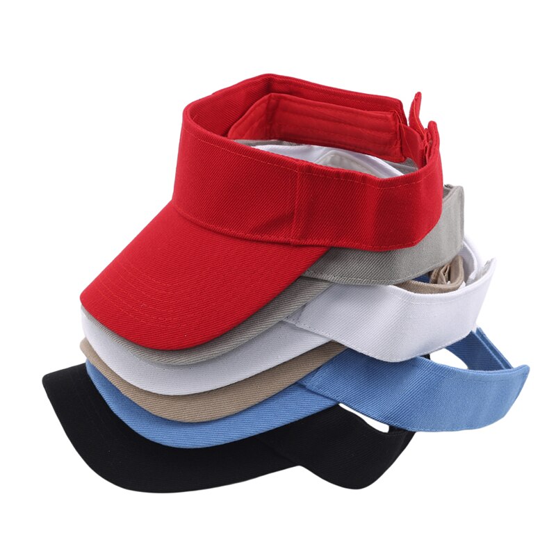 Tennis Caps Sun Sports Visor Hat For Men Women Running Beach Baseball Caps 6 Solid Color Golf Hats