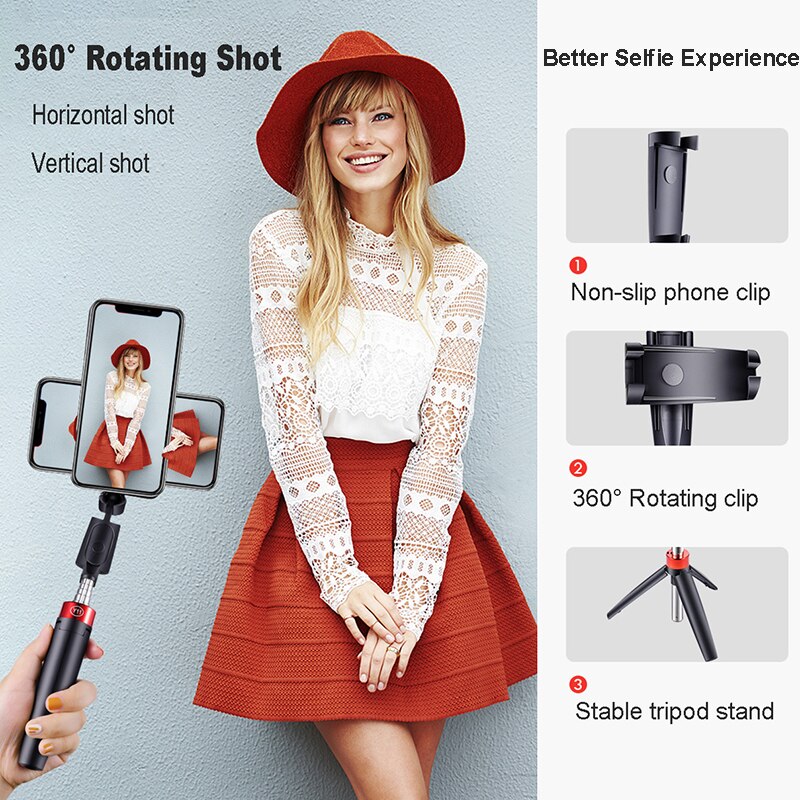 Uniwersalny zintegrowany 360 obrotowy statyw Selfie Stick dla iPhone Samsung Huawei Xiaomi Bluetooth uczenie się na pamięć migawki Monopod Y11
