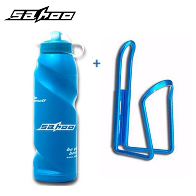 Offre spéciale SAHOO bleu bouteille d'eau de vélo de alimentaire PE plastique 700 ml vélo vélo sport bouteille d'eau avec couvercle anti-poussière: Blue 02
