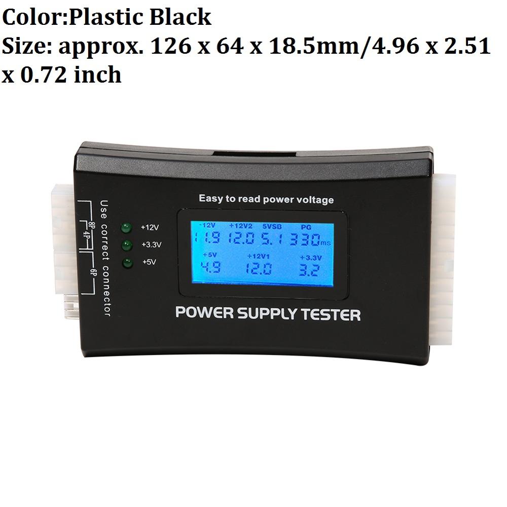 Power Supply Tester Digital 20/24 Pin LCD Display PC Computer Check Quick Bank Supply Power Measuring Diagnostic Tester Tools: Default Title