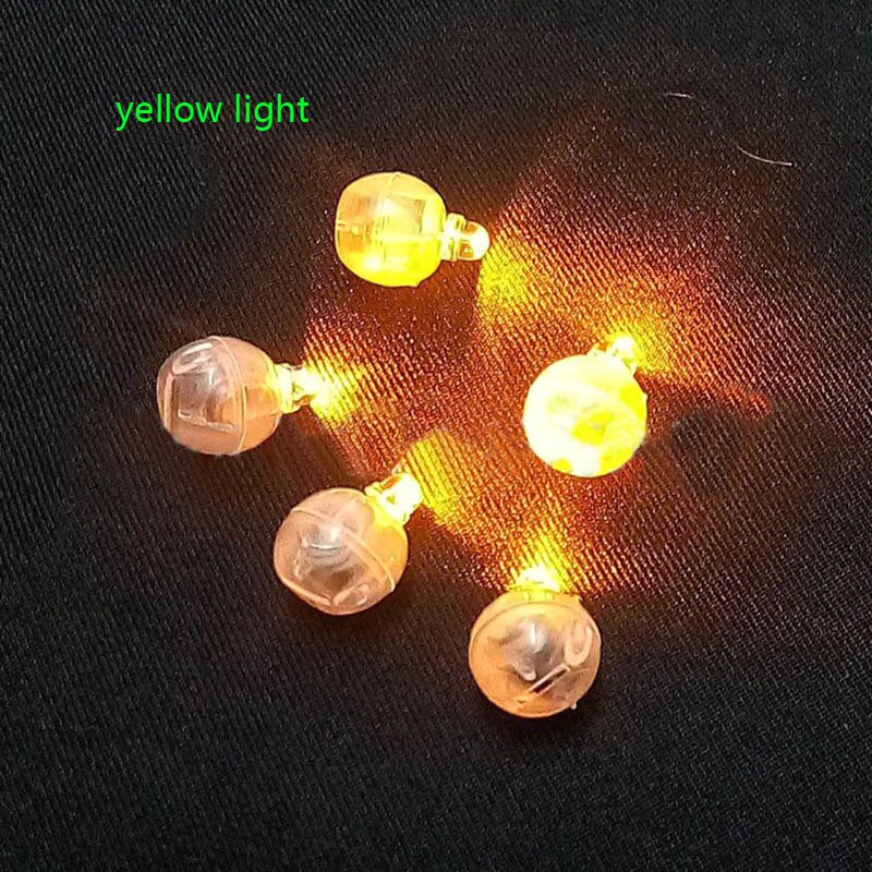 20 Stuks Gekleurde Ronde Mini Led Rgb Flash Bal Lamp Zet In Papieren Lantaarn Ballon Verlichting Voor Wedding Party Kerst decoratie: yellow