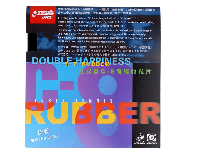 Originele DHS C8 Lange Puistjes Tafeltennis Cover/Tafeltennis Rubber/Ping Pong Rubber