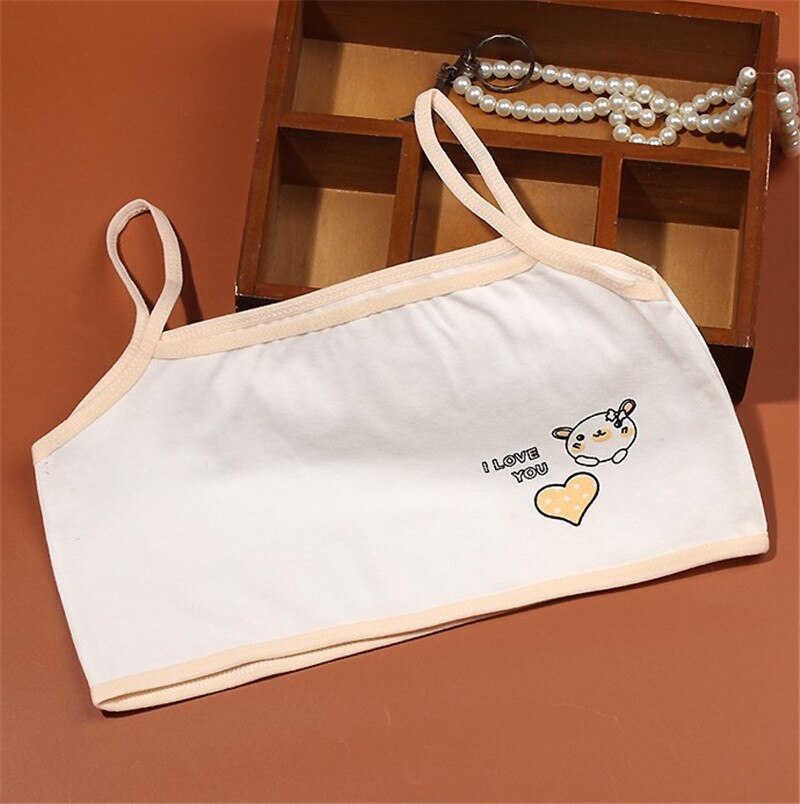 Young Developmental Girls Cotton Training Bra Wire Free Padded Children Summer Soprts Bra8-16 year old girl: 3