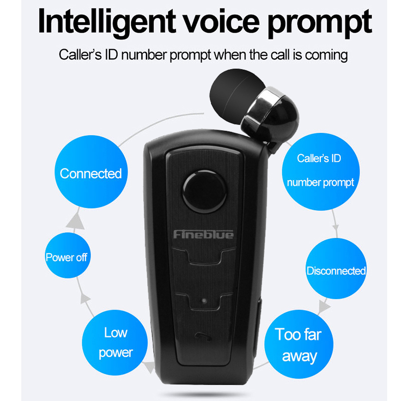 Fineblue  f910 trådlösa hörlurar för företag, hörlurar, samtal, påminner om sport, löpning, hörlurar med klipp, bluetooth  v5.1 -headset