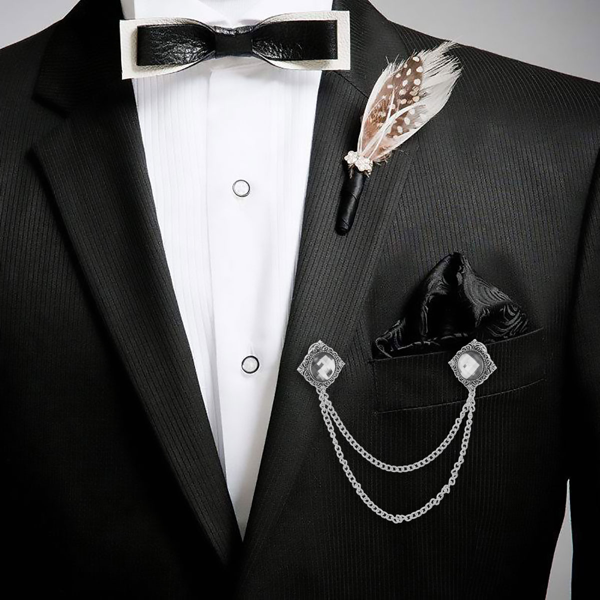Vintage krystal bluse krave clip badge hals spids clips til skjorter nåle broche klip brocher nåle revers med kæde kvast