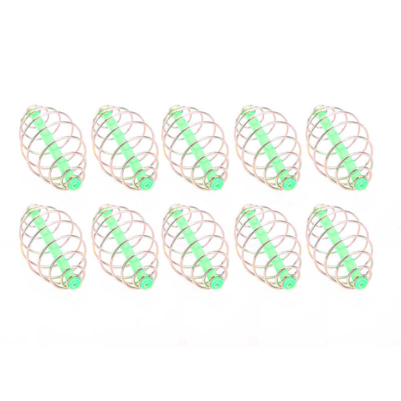 10pc karpe fiskeri feeder agn bur fjeder coil inline metode feeder coil inline metal agn kaster feeder fiskegrej