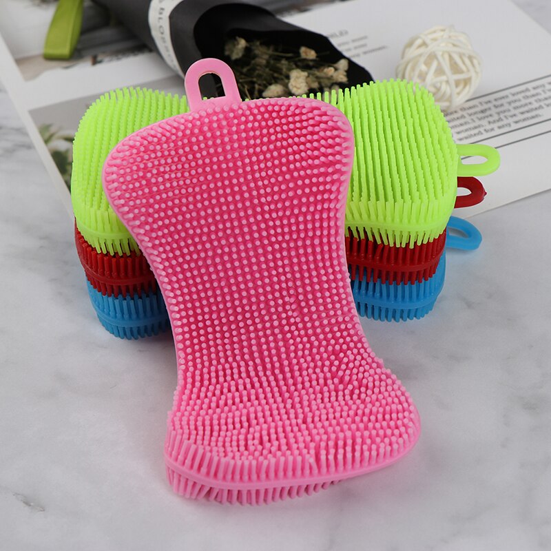 Esponja de silicone para lavar louça, panela de silicone para lavar louça e esponja, ferramenta de limpeza de cozinha