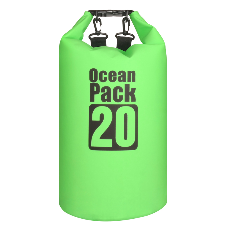 20l vandtæt vandafvisende tørpose sæk opbevaringspose pose svømning udendørs kajakroning kano flod trekking sejlsport: 20l grønne