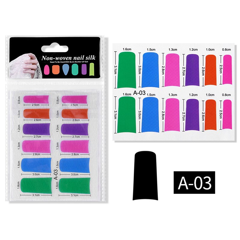 Fiberglas Seide Nagel Erweiterungen bilden Nicht-gewebte Fiberglas UV Gel Acryl Spitze Faser Nagel Bauen Verlängerung Französisch DIY Manikübetreffend werkzeug: A-03
