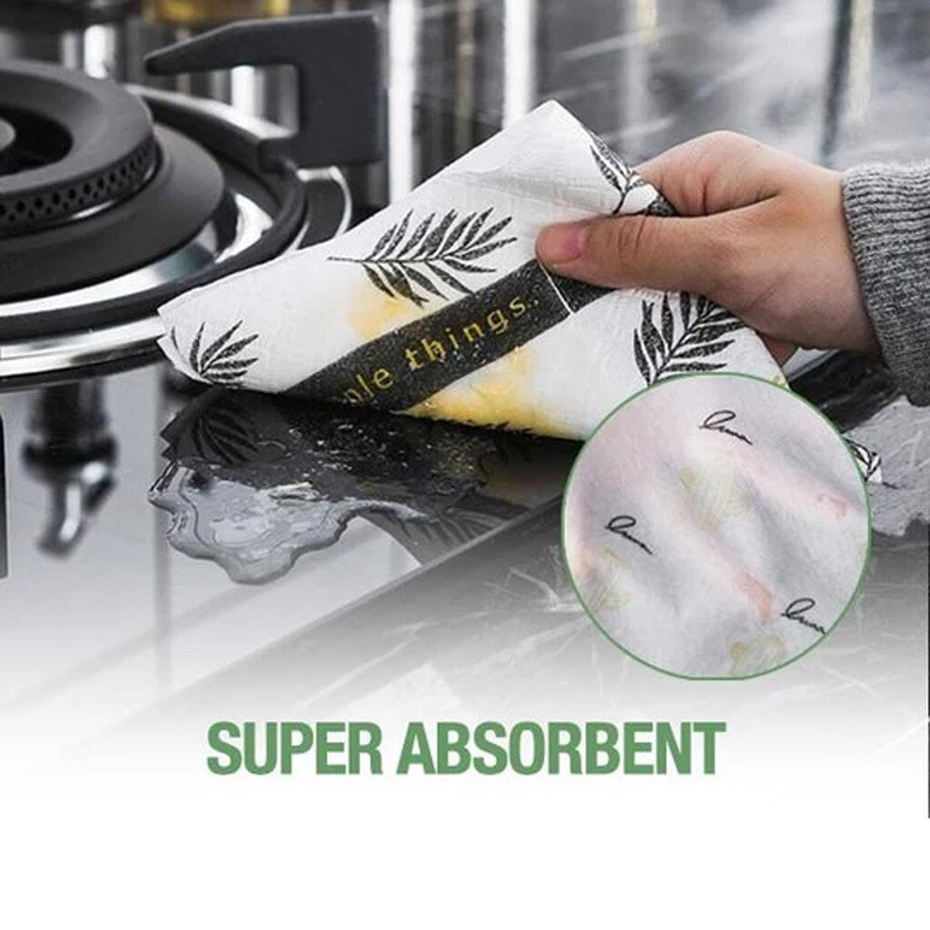 30PCS Biodegradable Washable Cleaning Wipes Kitchen Padded Lazy Cleaning Rag Waterproof Towel Kitchen Paper Towel