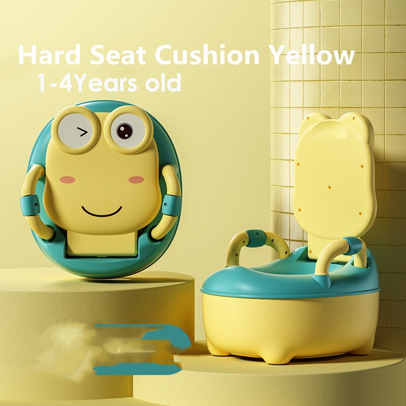Children's Potties Portable Potty Training Urinal Toilet Seat Girls Boy Potty Kids Toilet Seat Toddler Pot Children Potty Bedpan: Yellow Hard Seat