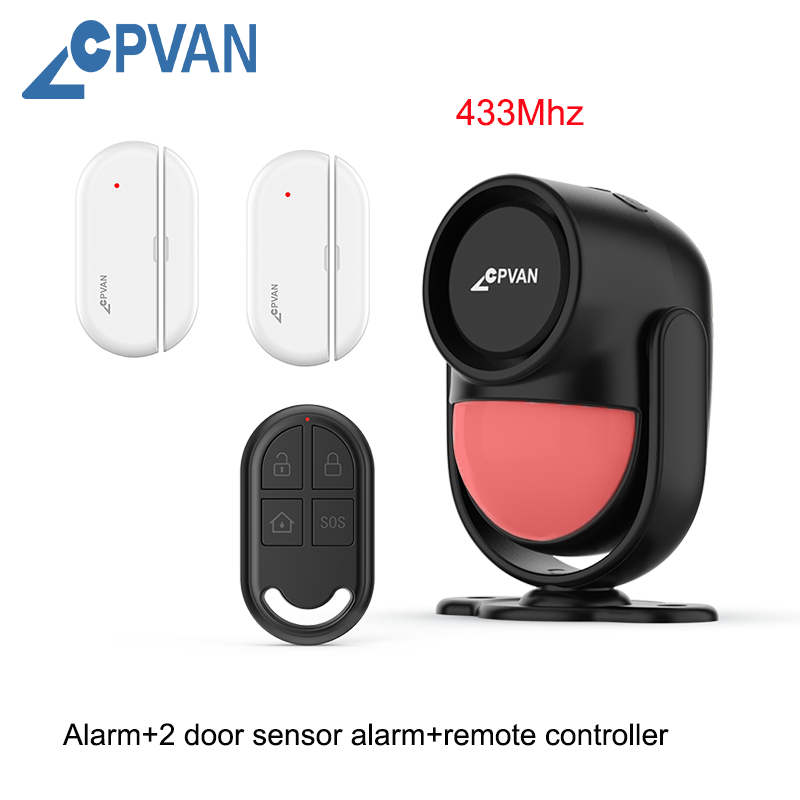CPVAN wireless Infrared Motion Detector Alarm for Home Security protection PIR motion sensor with remote control: PURPLE