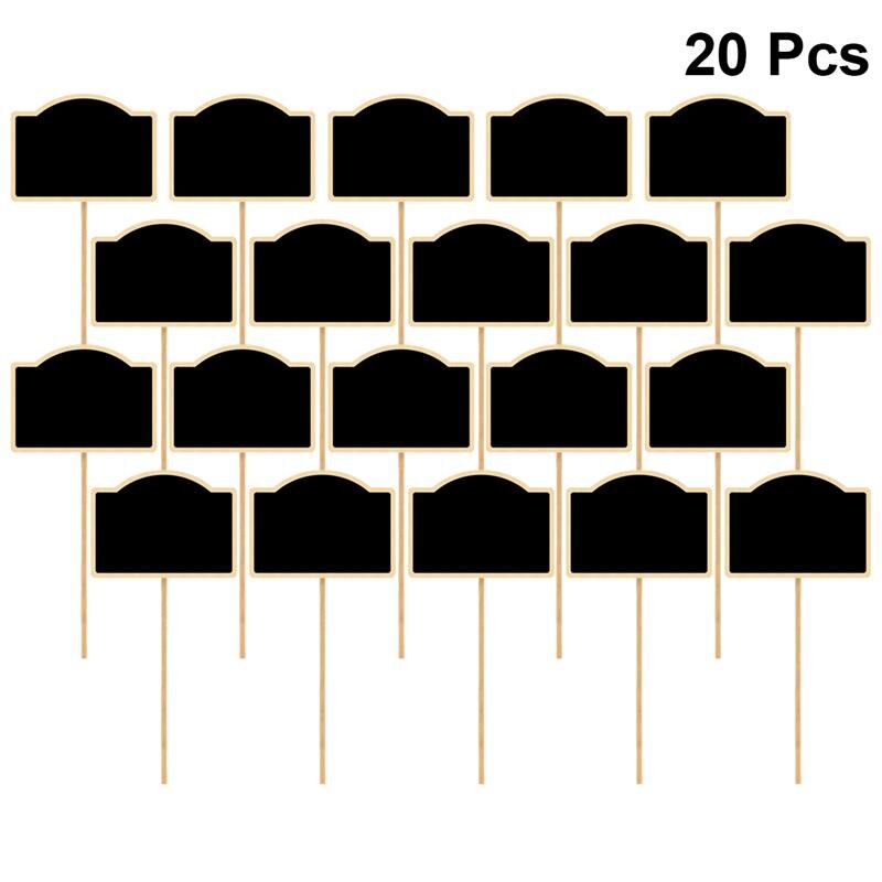 20 pièces tableau noir Toppers en bois tableau d'affichage tableau noir signes plantes de jardin étiquettes marqueurs de jardin étiquette: K