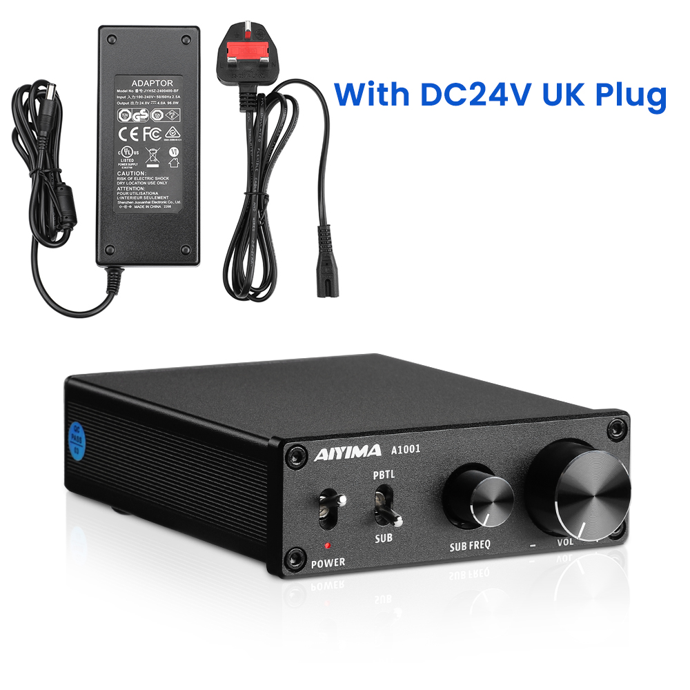 AIYIMA A1001 100W Wzmacniacz subwoofera TPA3116 Wzmacniacz mocy Głośnik Wzmacniacz dźwięku Cyfrowy wzmacniacz audio klasy D Mono Home Audio AMP: SZARY