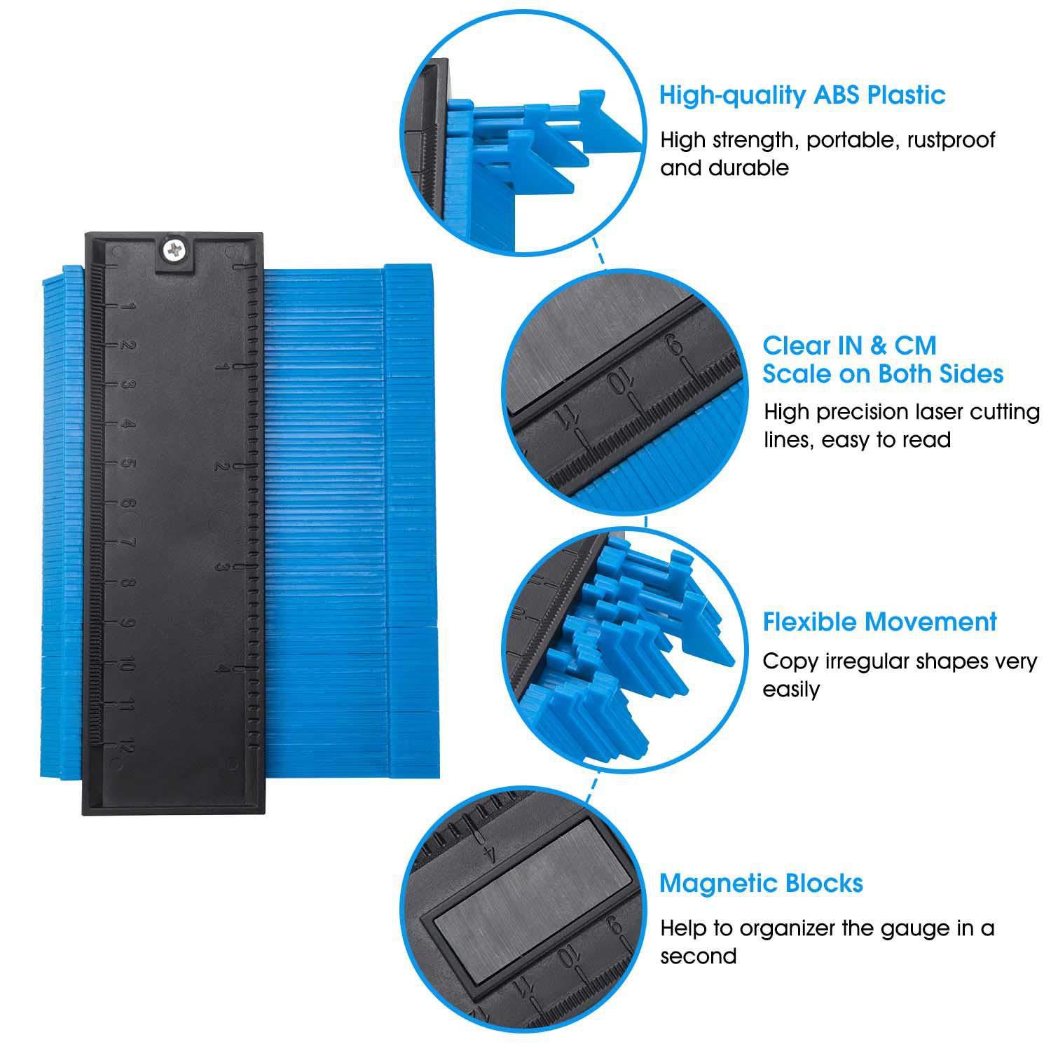 12/14/25cm Irregular Contours Gauge Arc Ruler Plas... – Grandado