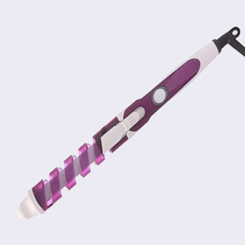 Haarkrulspelden Elektrische Krul Keramische Spiraal Haar Krultang Wand Salon Hair Styling Tools Styler: purple EU plug
