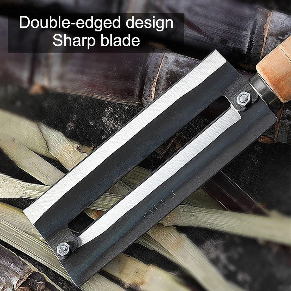 Sugarcane Peeling Kinfe Pineapple Peeler Carbon Steel Sugar Cane Peeling Cutter with Wooden Handle