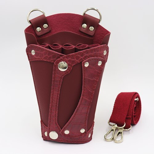 Barber Shears Holster Scissors Holder Pouch Hairdressers Tools Bag Hair Stylist Pouch for Comb Container: Red