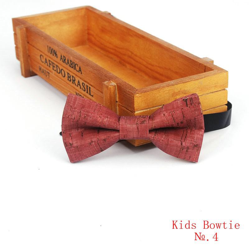 Brnad Neue freundlicher Kork Holz Bogen Krawatten freundlicher Neuheit Handarbeit Solide Krawatte für freundlicher Hochzeit Party verrotten Holz bowtie: Kinder-4