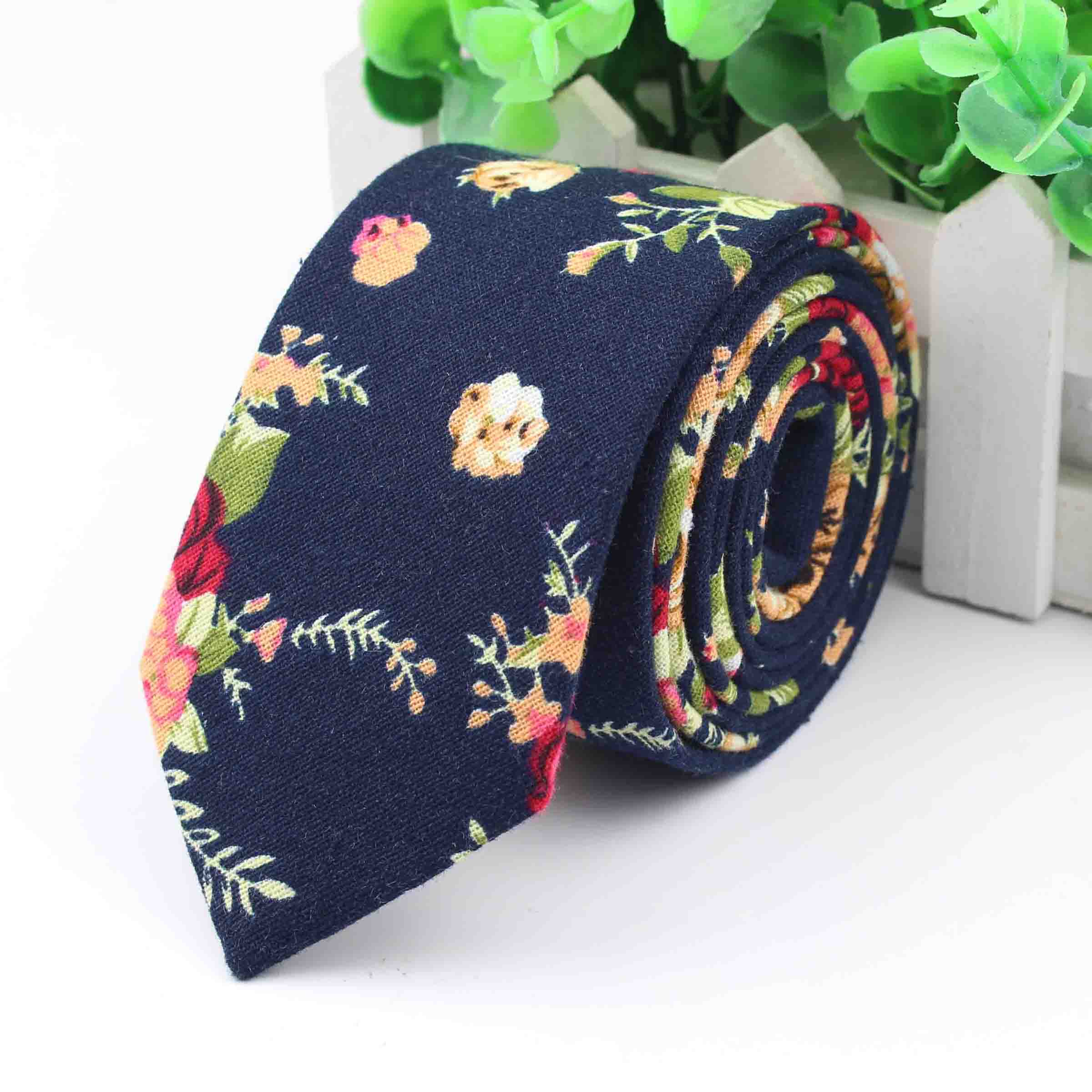Bomull rose herre fargerike slips slips slips smal krysantemum slim mager cravate smale tykke slips 6cm: 10