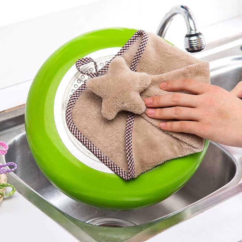 Baby Verpleegkundige Handdoek Baby Bad Handdoeken Zacht Koraal Fluwelen Cartoon Ster Opknoping Baden Handdoek Voor Kinderen Badkamer